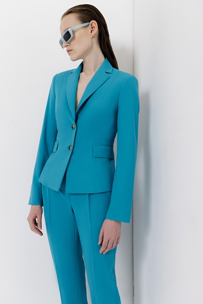 Укороченный жакет VASSA&Co, пол женский, цвет голубой, фото №3