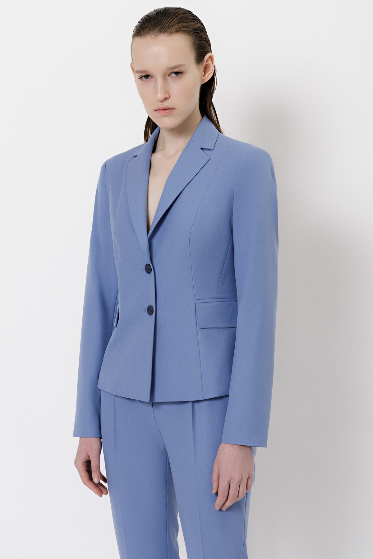 Укороченный жакет VASSA&Co, пол женский, цвет голубой, фото №3