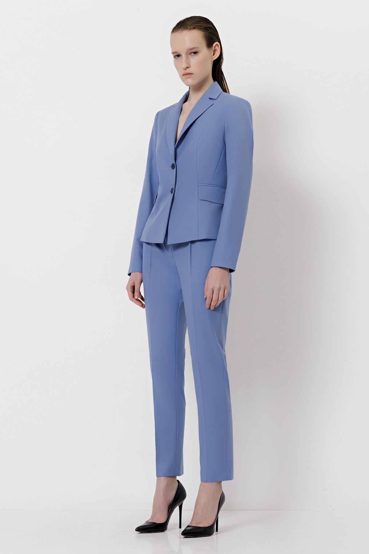 Укороченный жакет VASSA&Co, пол женский, цвет голубой, фото №2