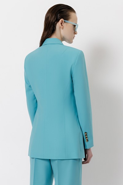 Двубортный жакет VASSA&Co, пол женский, цвет голубой, фото №5