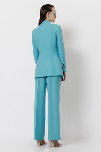 Двубортный жакет VASSA&Co, пол женский, цвет голубой, фото №6