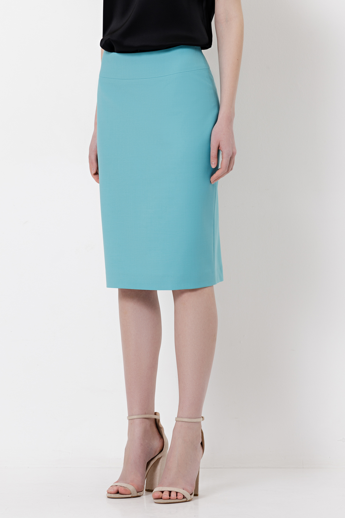 Юбка с широким поясом VASSA&Co, пол женский, цвет голубой, фото №3