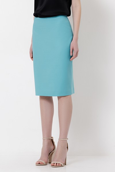 Юбка с широким поясом VASSA&Co, пол женский, цвет голубой, фото №3