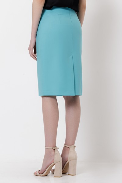 Юбка с широким поясом VASSA&Co, пол женский, цвет голубой, фото №4