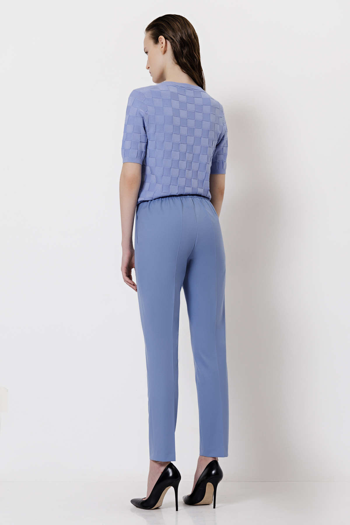 Зауженные брюки VASSA&Co, пол женский, цвет голубой, фото №5