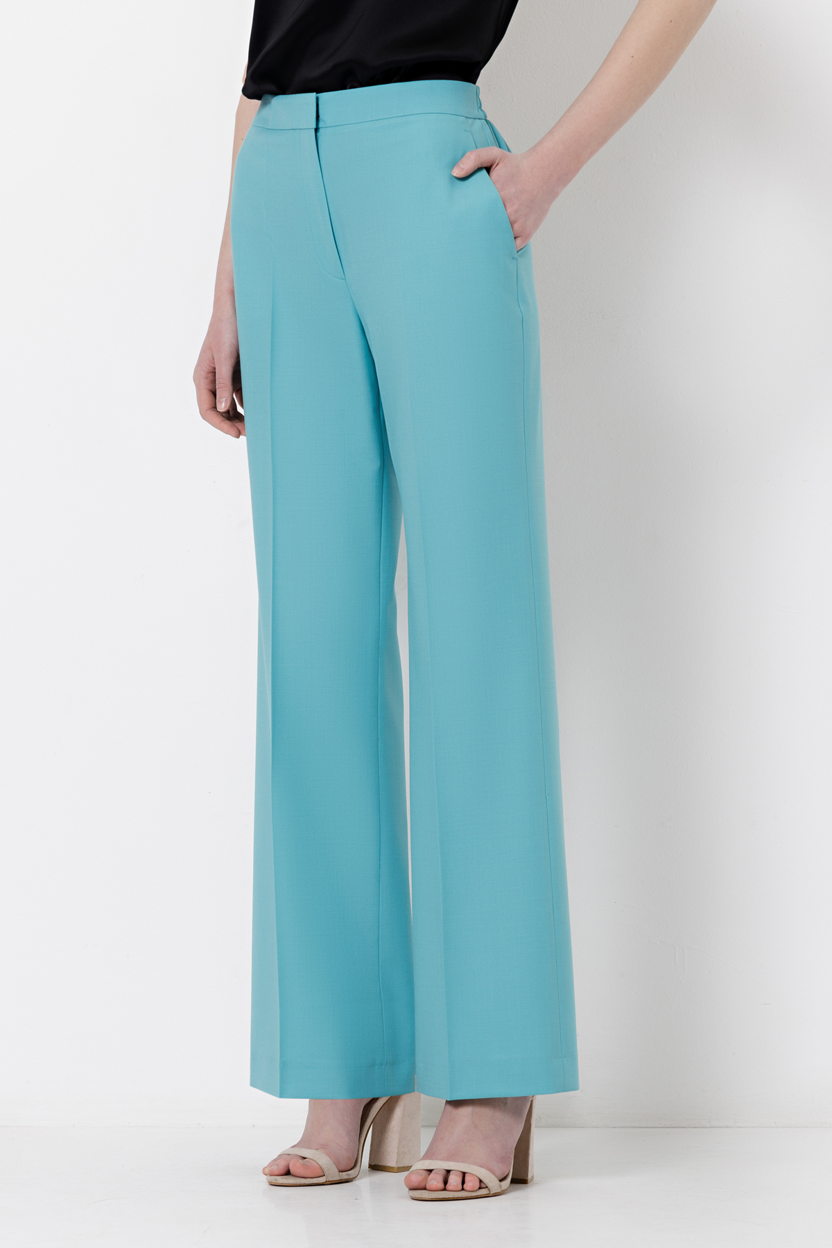 Брюки с высокой посадкой VASSA&Co, пол женский, цвет голубой, фото №2