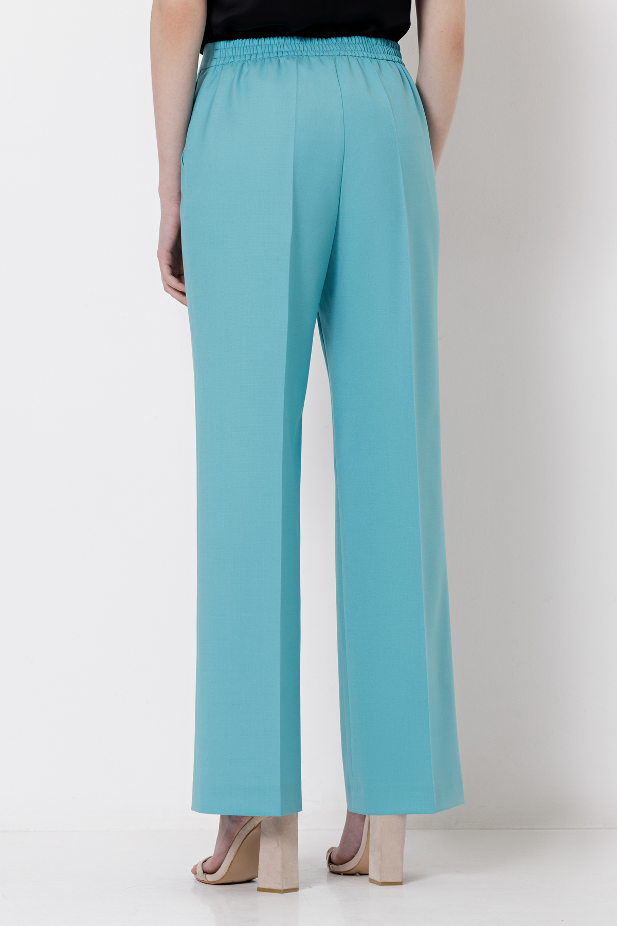Брюки с высокой посадкой VASSA&Co, пол женский, цвет голубой, фото №4