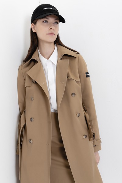 Тренч из хлопка VASSA CODE, пол женский, цвет коричневый, фото №3