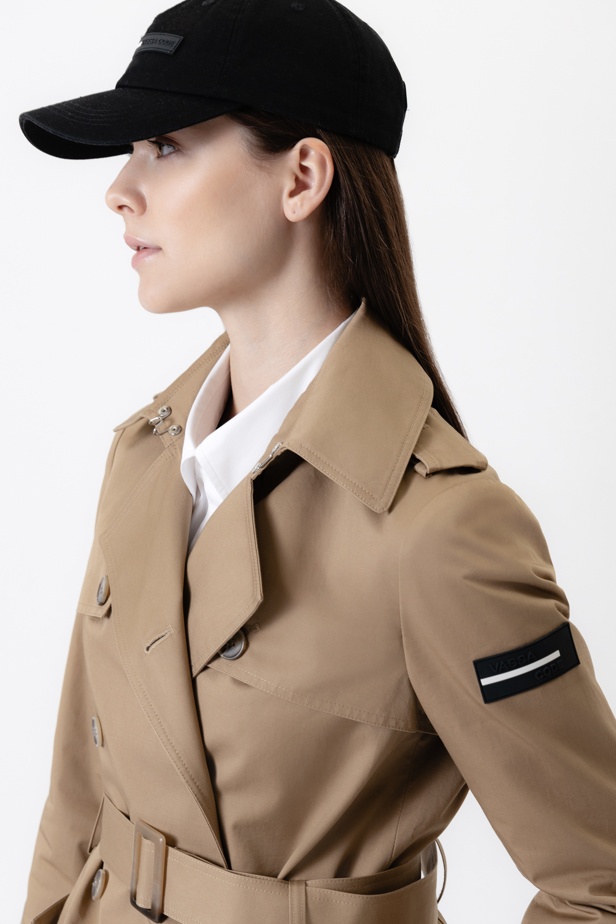 Тренч из хлопка VASSA CODE, пол женский, цвет коричневый, фото №2