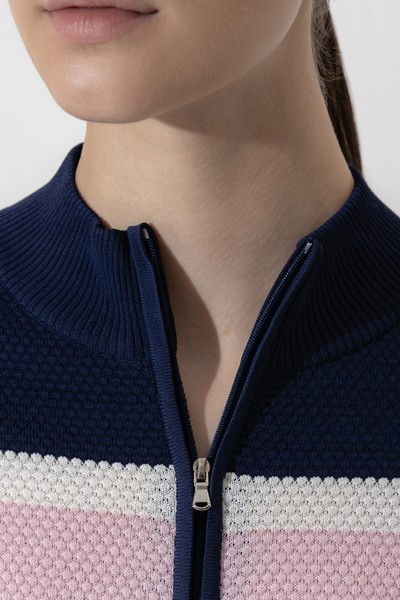 Джемпер с молнией VASSA CODE, пол женский, цвет синий, фото №2