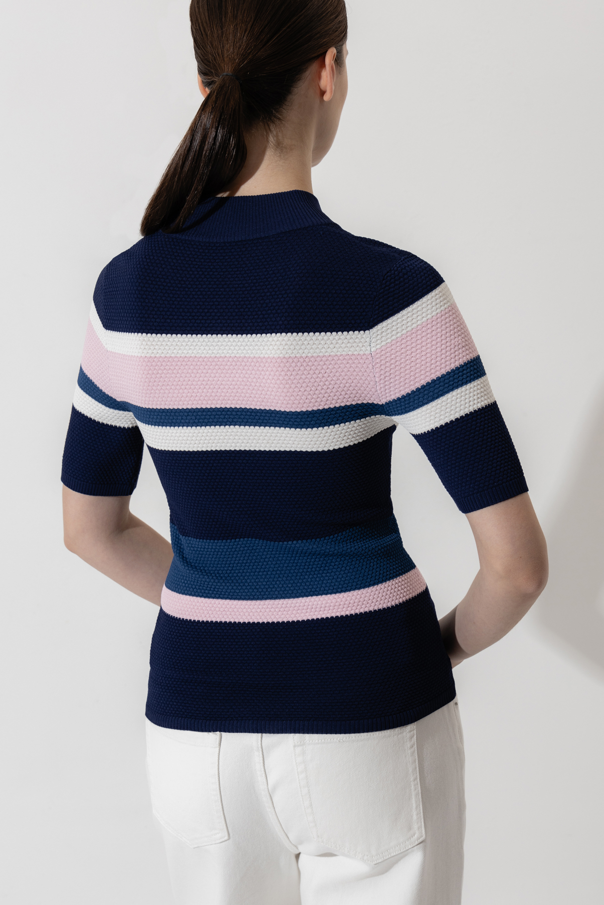 Джемпер с молнией VASSA CODE, пол женский, цвет синий, фото №3