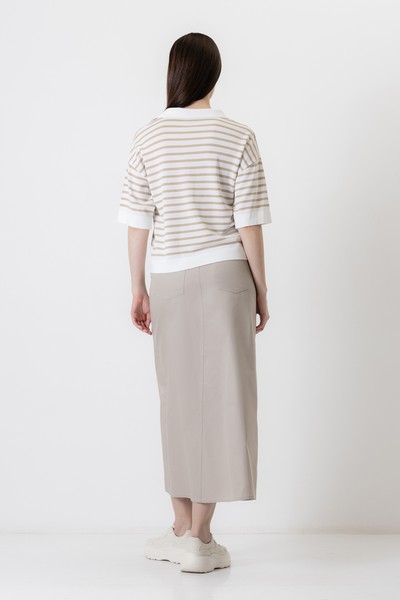 Джемпер в полоску VASSA CODE, пол женский, цвет коричневый, фото №5