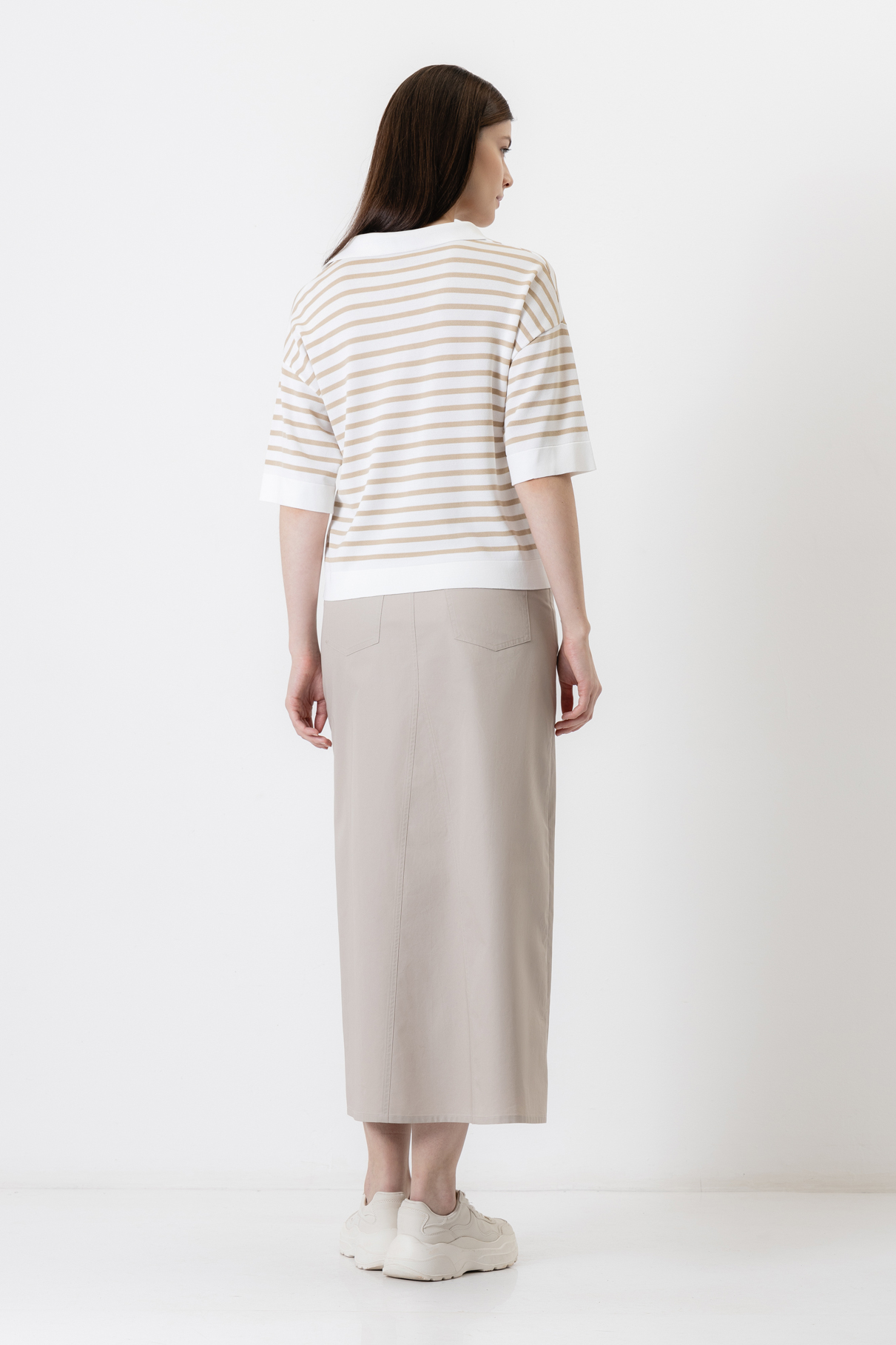 Джемпер в полоску VASSA CODE, пол женский, цвет коричневый, фото №6