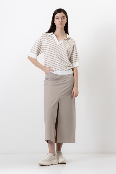 Джемпер в полоску VASSA CODE, пол женский, цвет коричневый, фото №3