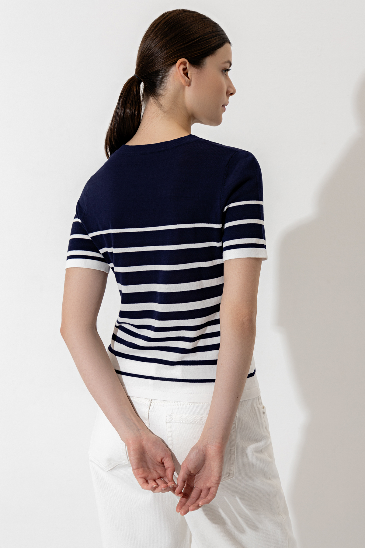 Джемпер в полоску VASSA CODE, пол женский, цвет голубой, фото №3