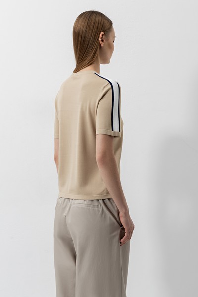 Sweater VASSA CODE, пол female, цвет бежевый, фото №4