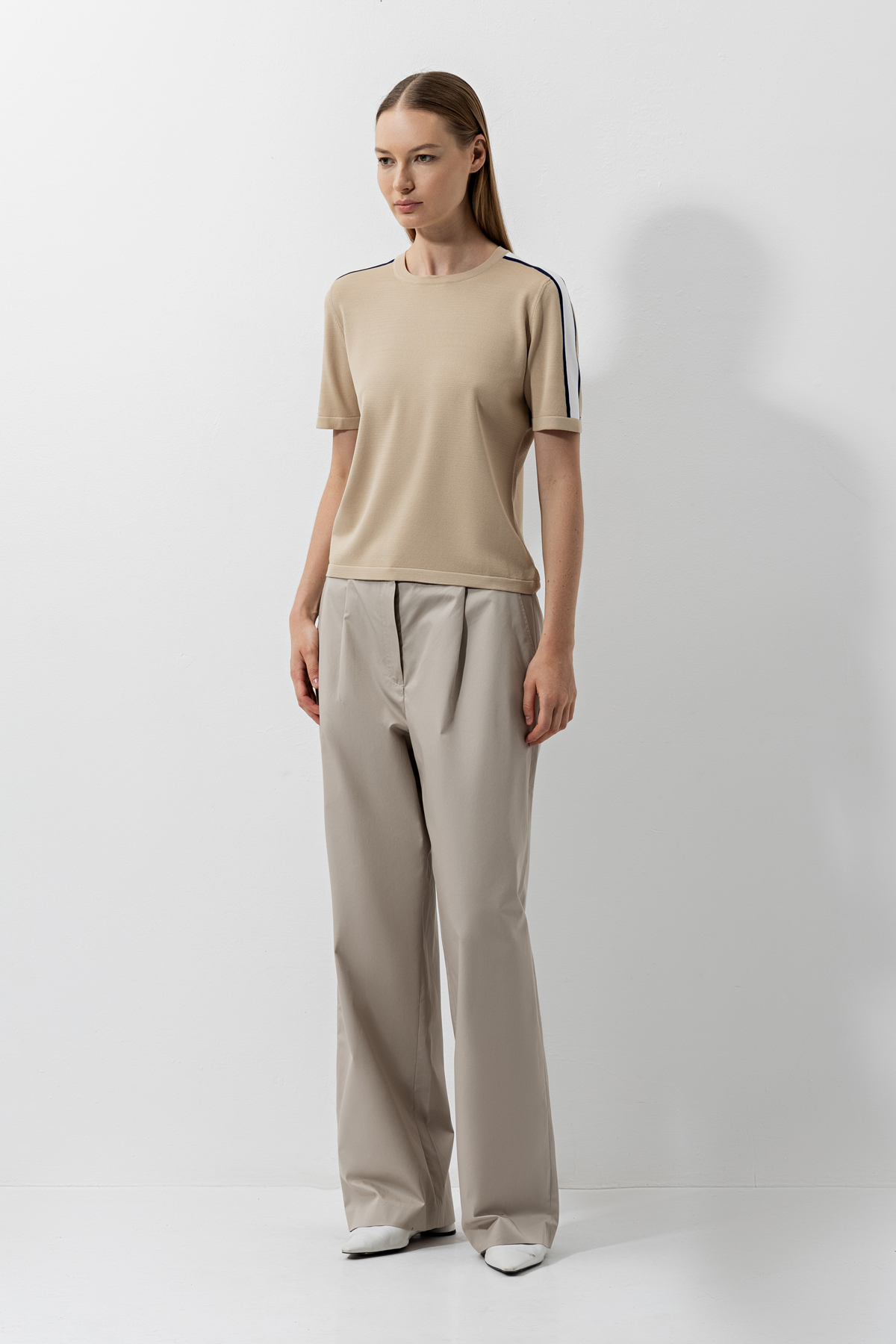 Sweater VASSA CODE, пол female, цвет бежевый, фото №3