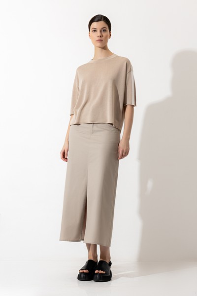 Джемпер из вискозы и шелка VASSA CODE, пол женский, цвет коричневый, фото №4