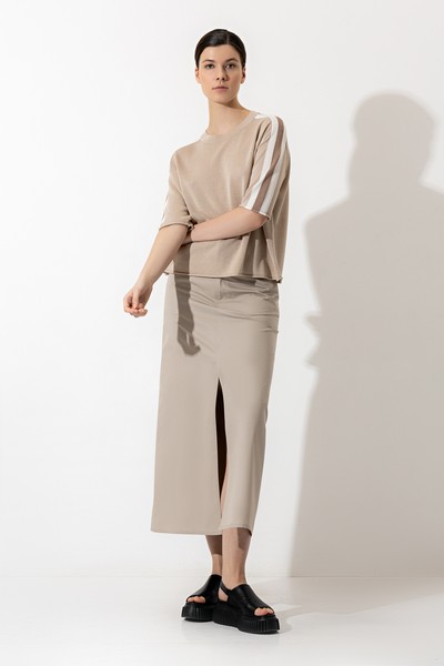 Джемпер из вискозы и шелка VASSA CODE, пол женский, цвет коричневый, фото №5