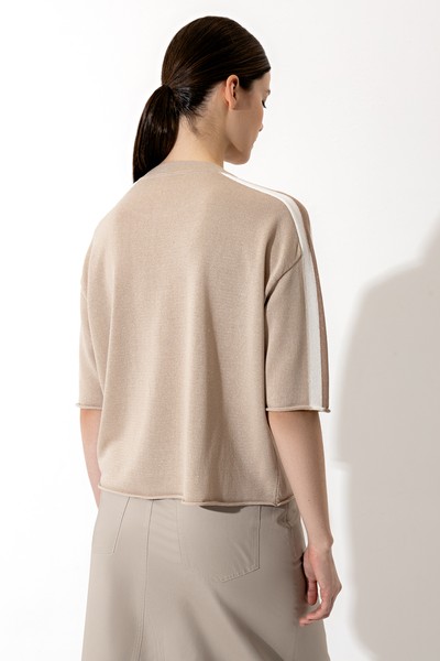 Джемпер из вискозы и шелка VASSA CODE, пол женский, цвет коричневый, фото №6