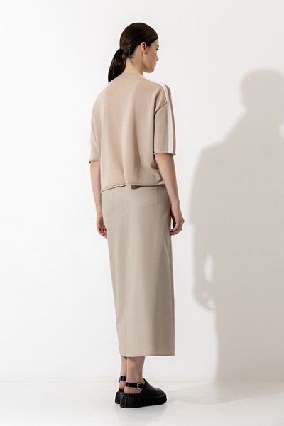 Джемпер из вискозы и шелка VASSA CODE, пол женский, цвет коричневый, фото №2