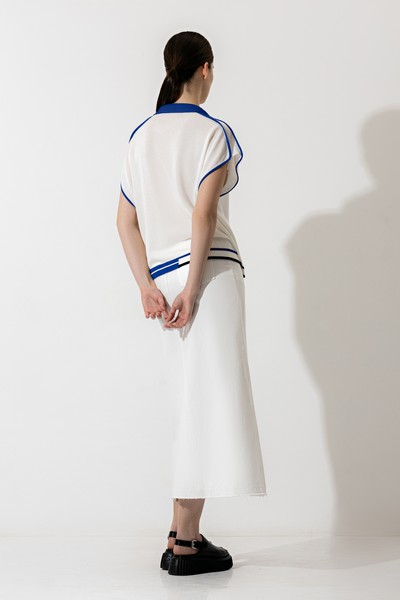 Джемпер с контрастным воротником VASSA CODE, пол женский, цвет белый, фото №6