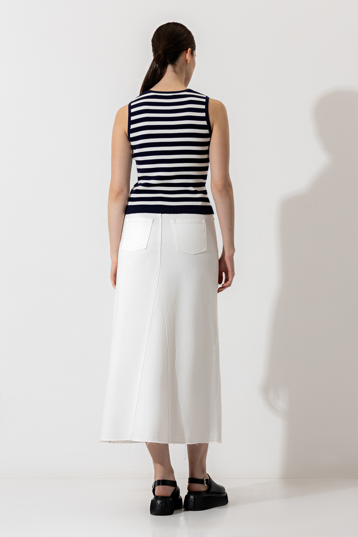 Топ в полоску VASSA CODE, пол женский, цвет голубой, фото №2