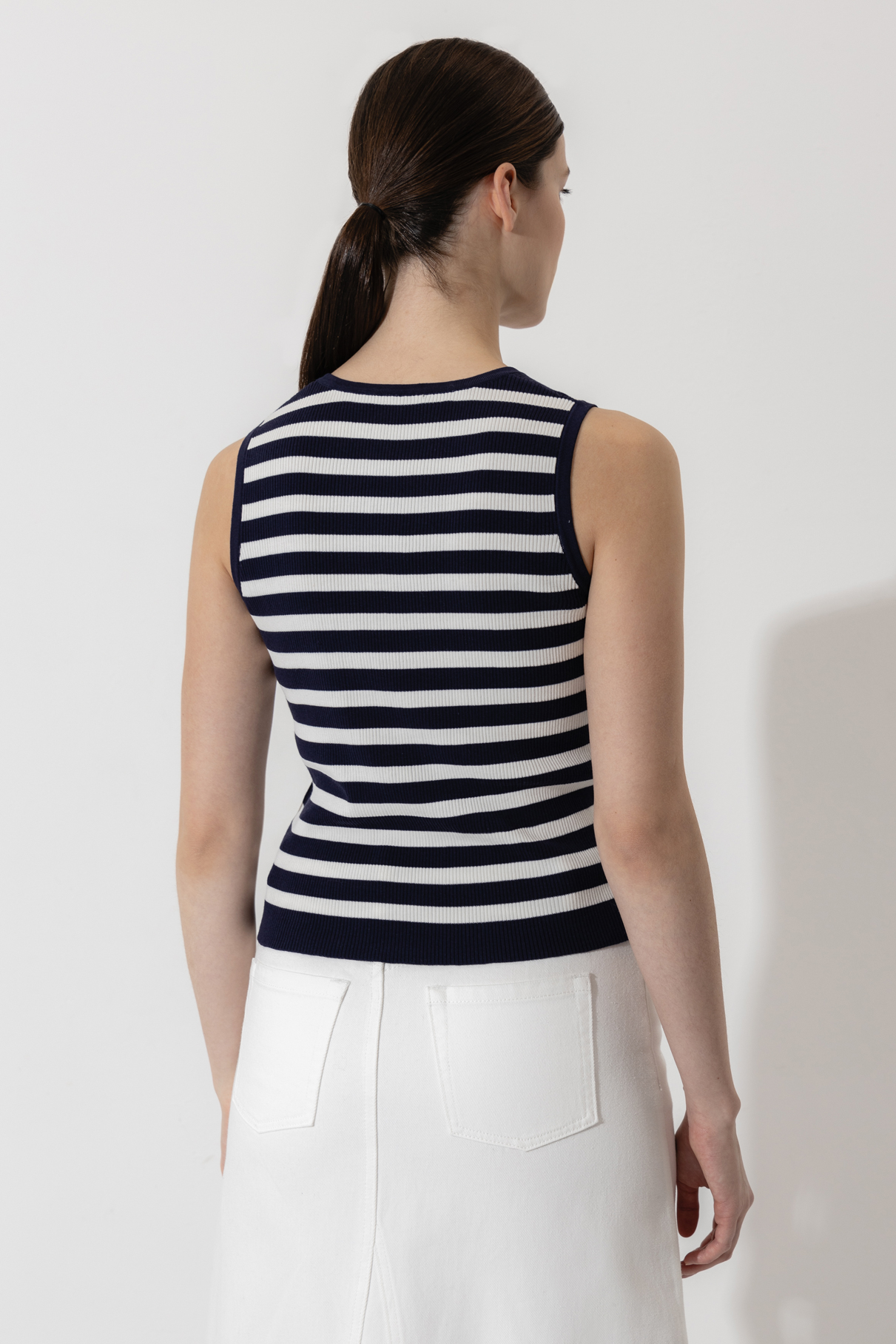Топ в полоску VASSA CODE, пол женский, цвет голубой, фото №3