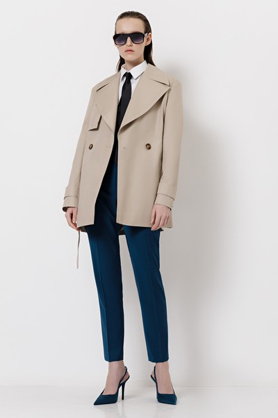 Укороченный тренч VASSA&Co, пол женский, цвет бежевый, фото №3
