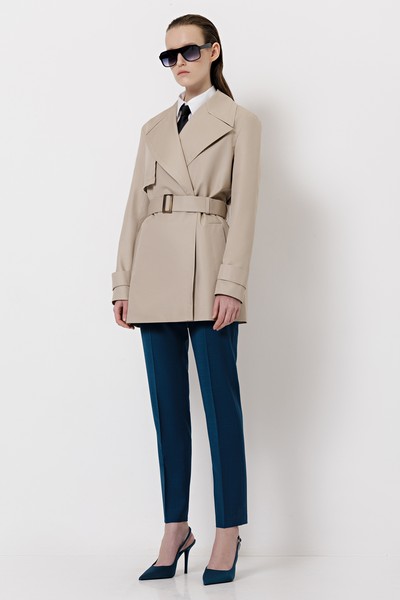 Укороченный тренч VASSA&Co, пол женский, цвет бежевый, фото №2