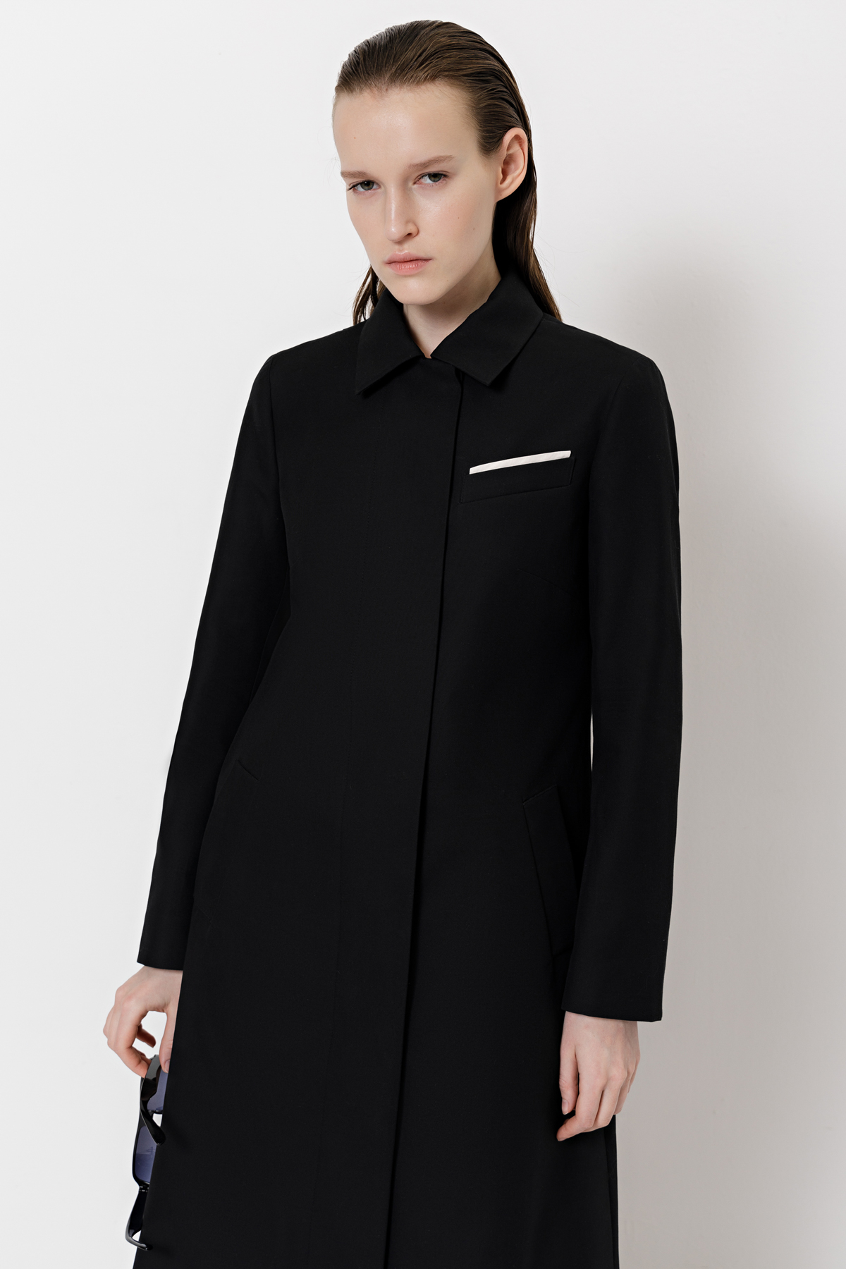 Плащ прямого кроя VASSA&Co, пол женский, цвет черный, фото №2