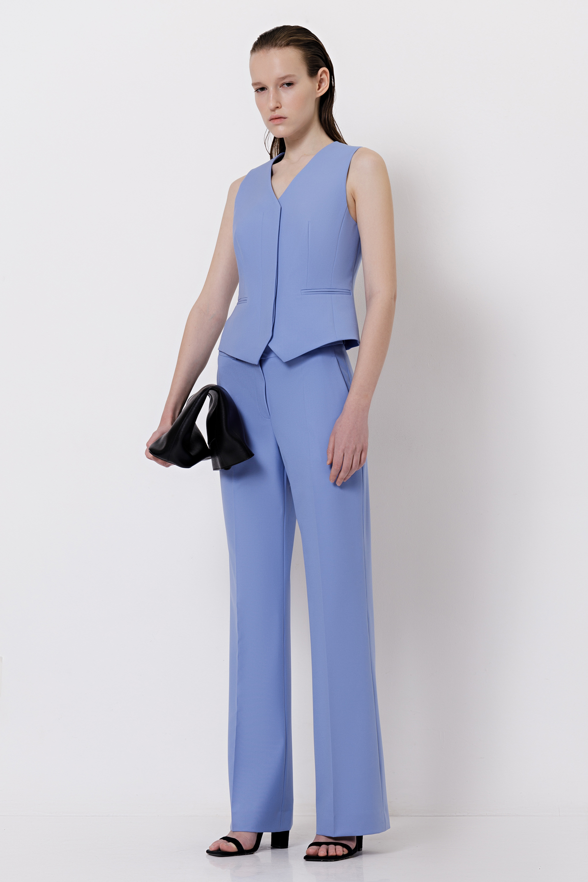 Жилет полуприталенного кроя VASSA&Co, пол женский, цвет фиолетовый, фото №3