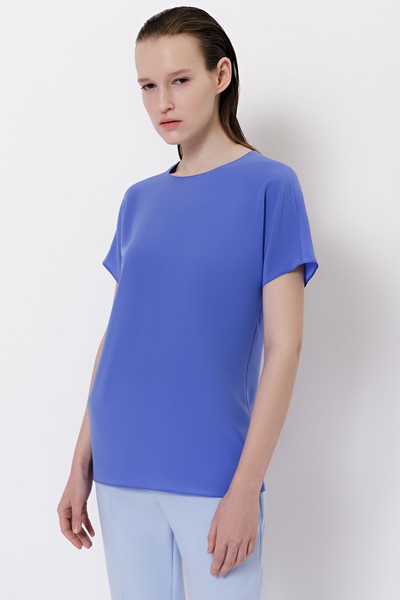 Блузка VASSA&Co, пол женский, цвет синий, фото №3