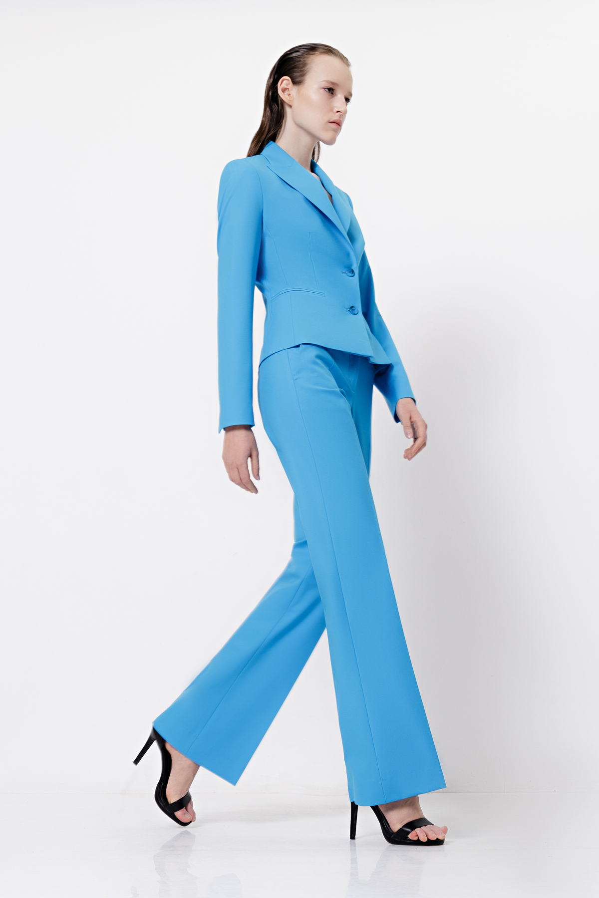 Укороченный жакет VASSA&Co, пол женский, цвет голубой, фото №3