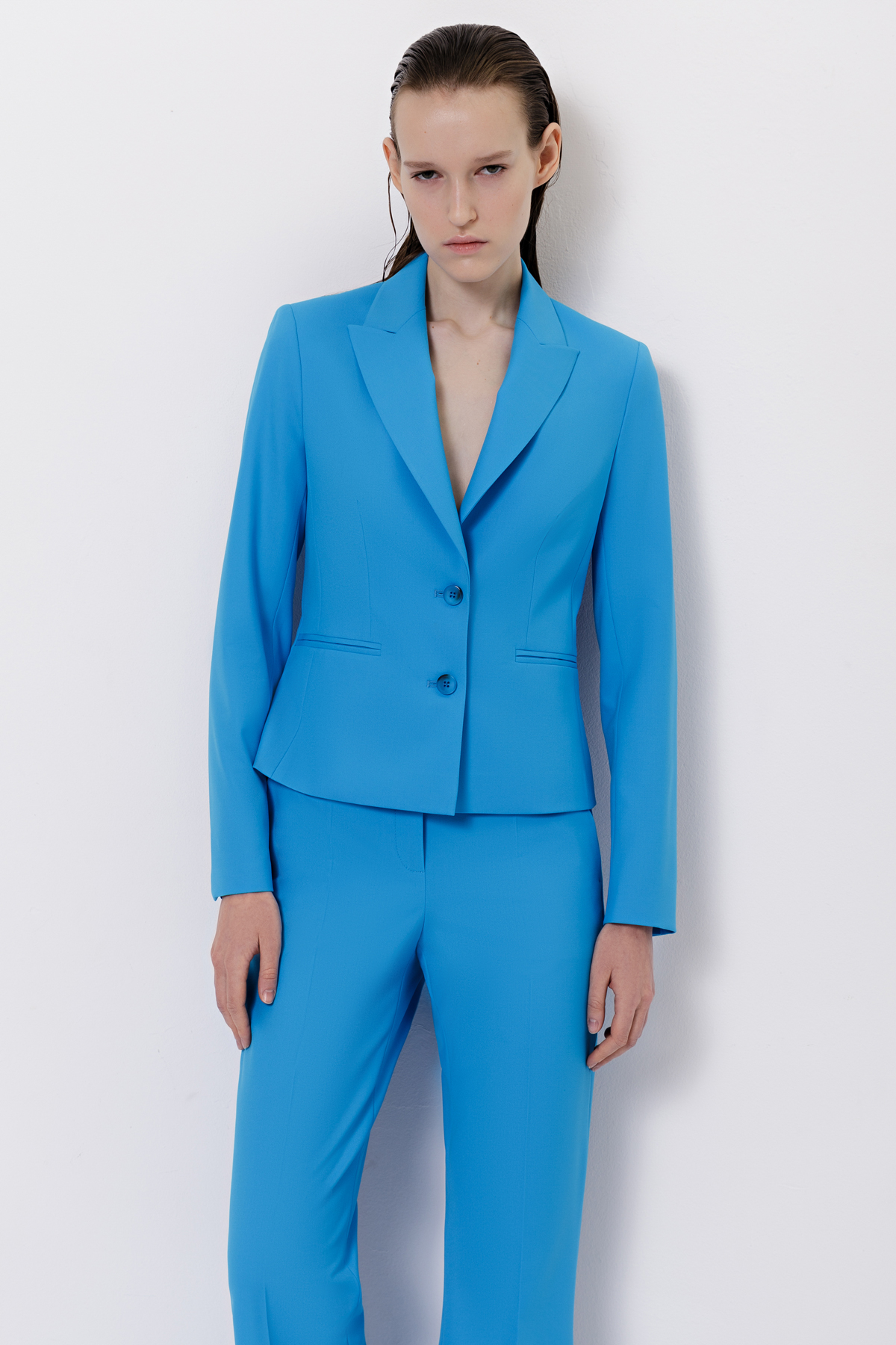 Укороченный жакет VASSA&Co, пол женский, цвет голубой, фото №4