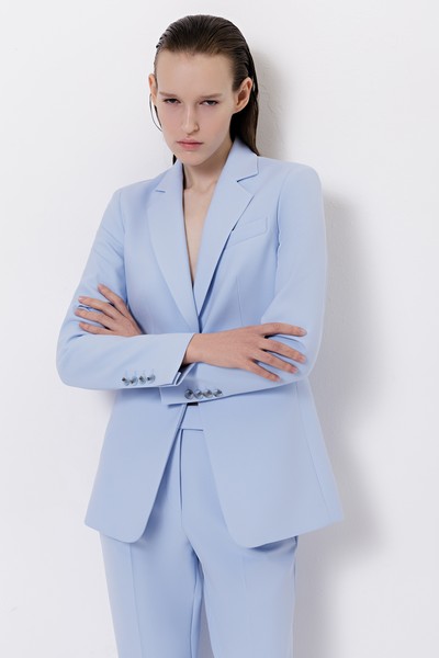 Жакет приталенного кроя VASSA&Co, пол женский, цвет синий, фото №4