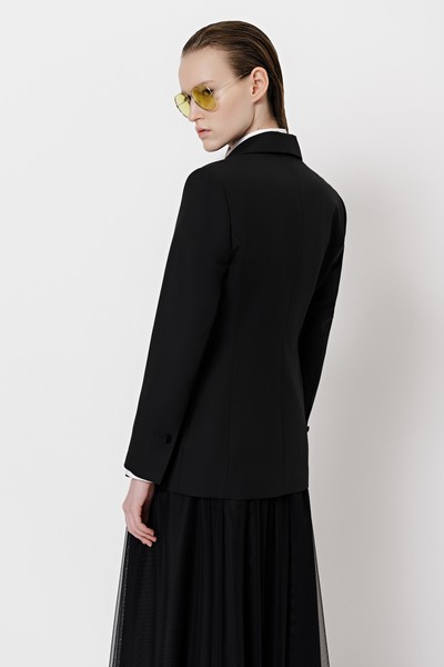 Жакет прямого кроя VASSA&Co, пол женский, цвет черный, фото №4