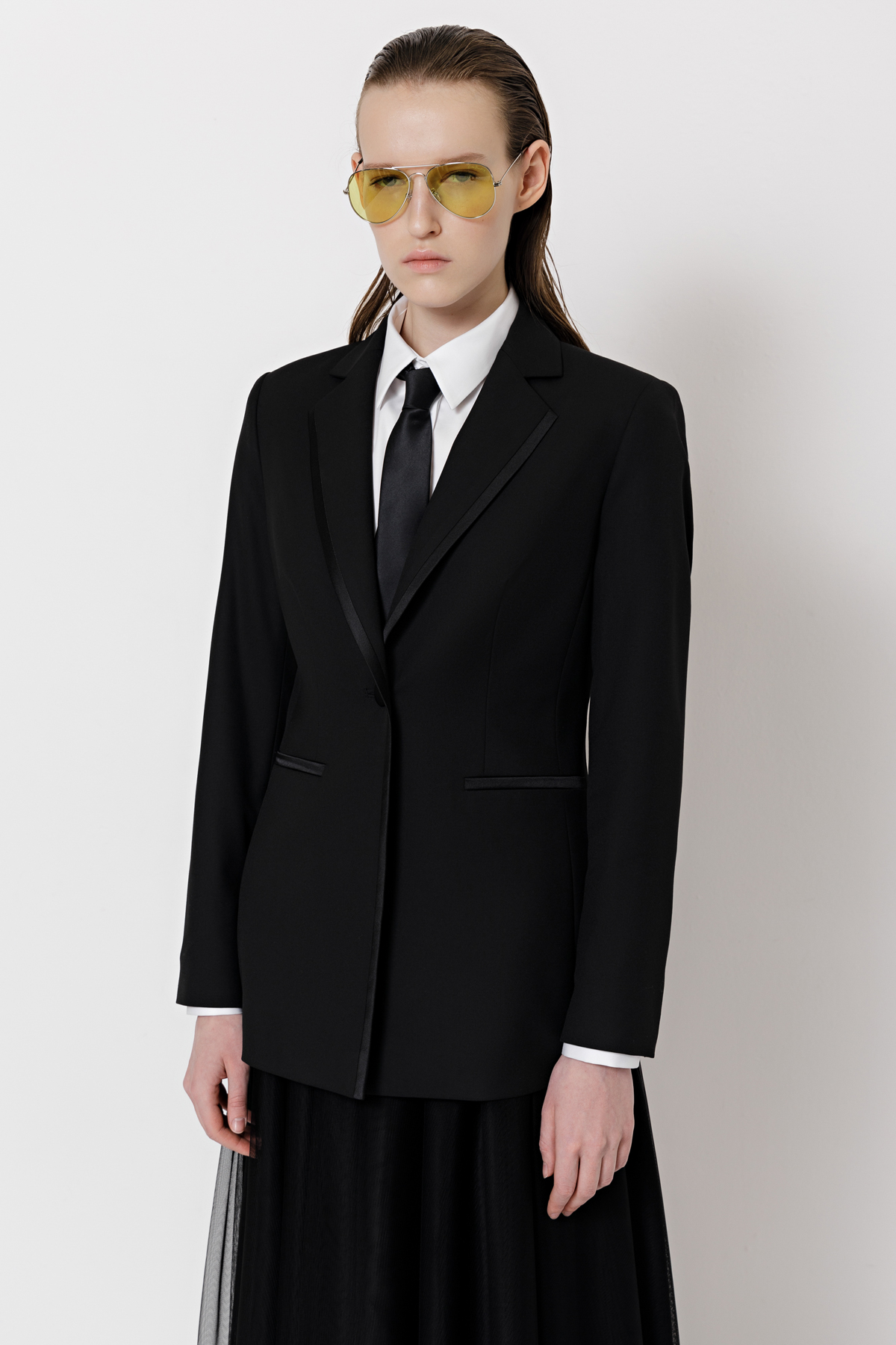 Жакет прямого кроя VASSA&Co, пол женский, цвет черный, фото №2