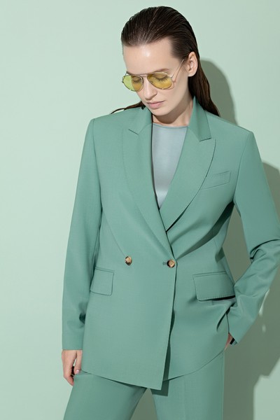 Жакет свободного кроя VASSA&Co, пол женский, цвет зеленый, фото №6