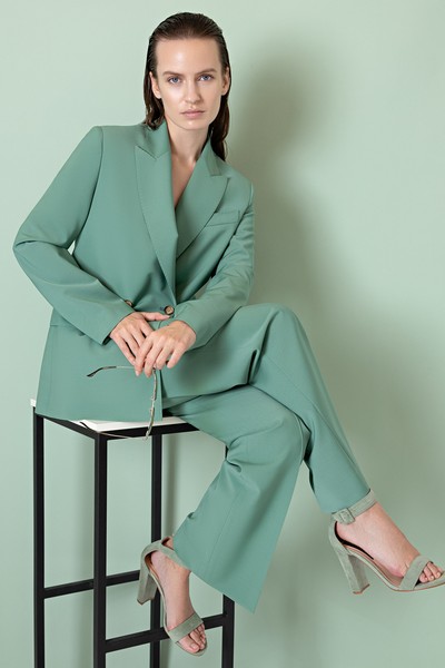 Жакет свободного кроя VASSA&Co, пол женский, цвет зеленый, фото №2