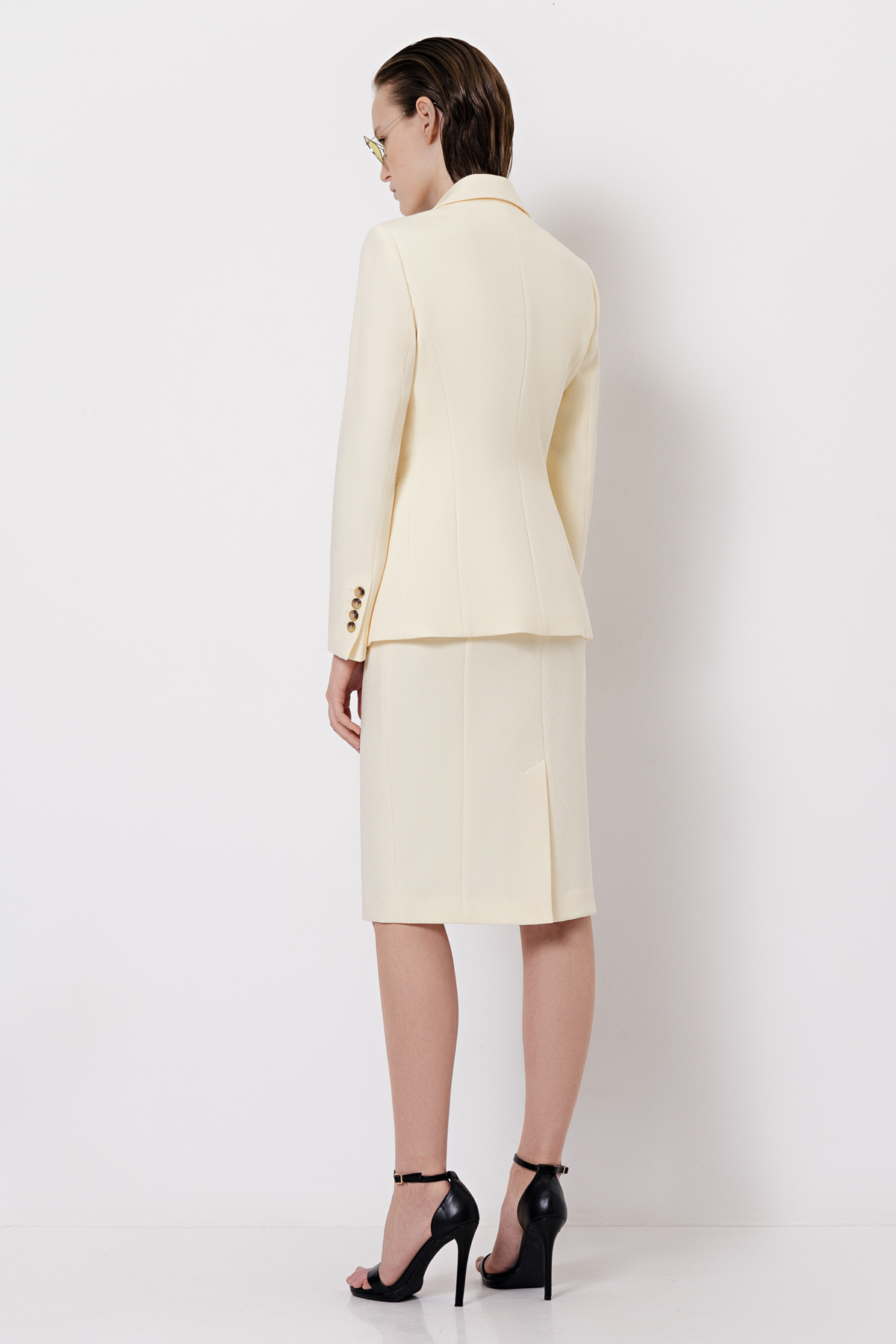 Жакет из фактурной ткани VASSA&Co, пол женский, цвет желтый, фото №6