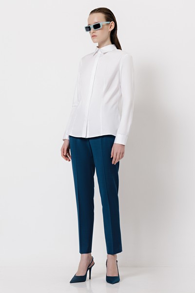 Рубашка из хлопка VASSA&Co, пол женский, цвет белый, фото №2