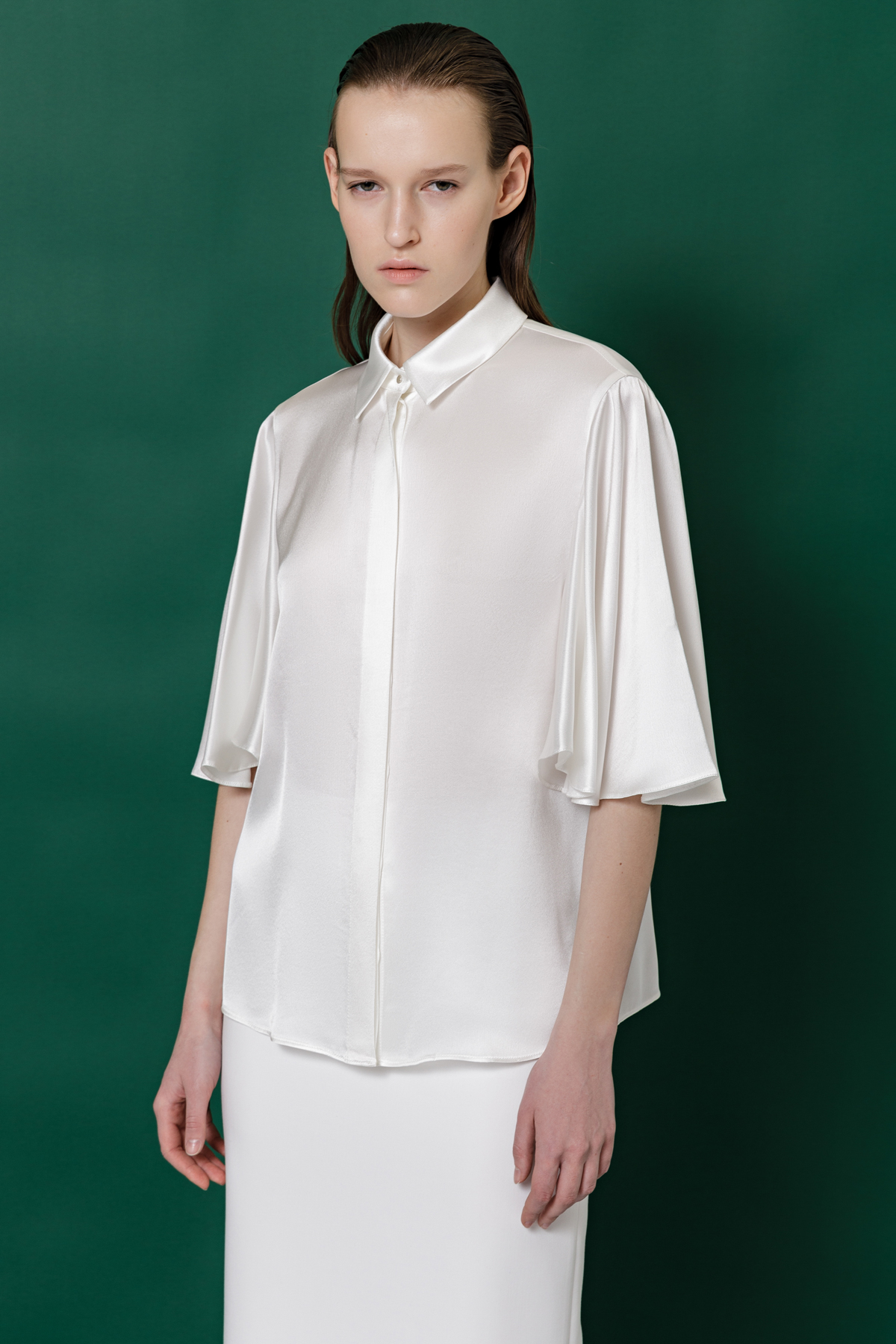 Блузка с широкими рукавами VASSA&Co, пол женский, цвет белый, фото №3