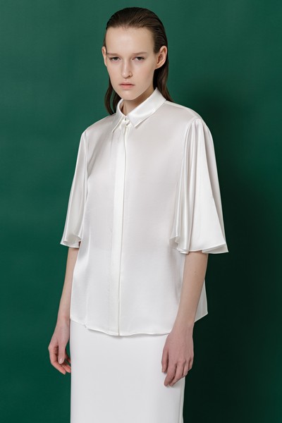 Блузка с широкими рукавами VASSA&Co, пол женский, цвет белый, фото №3