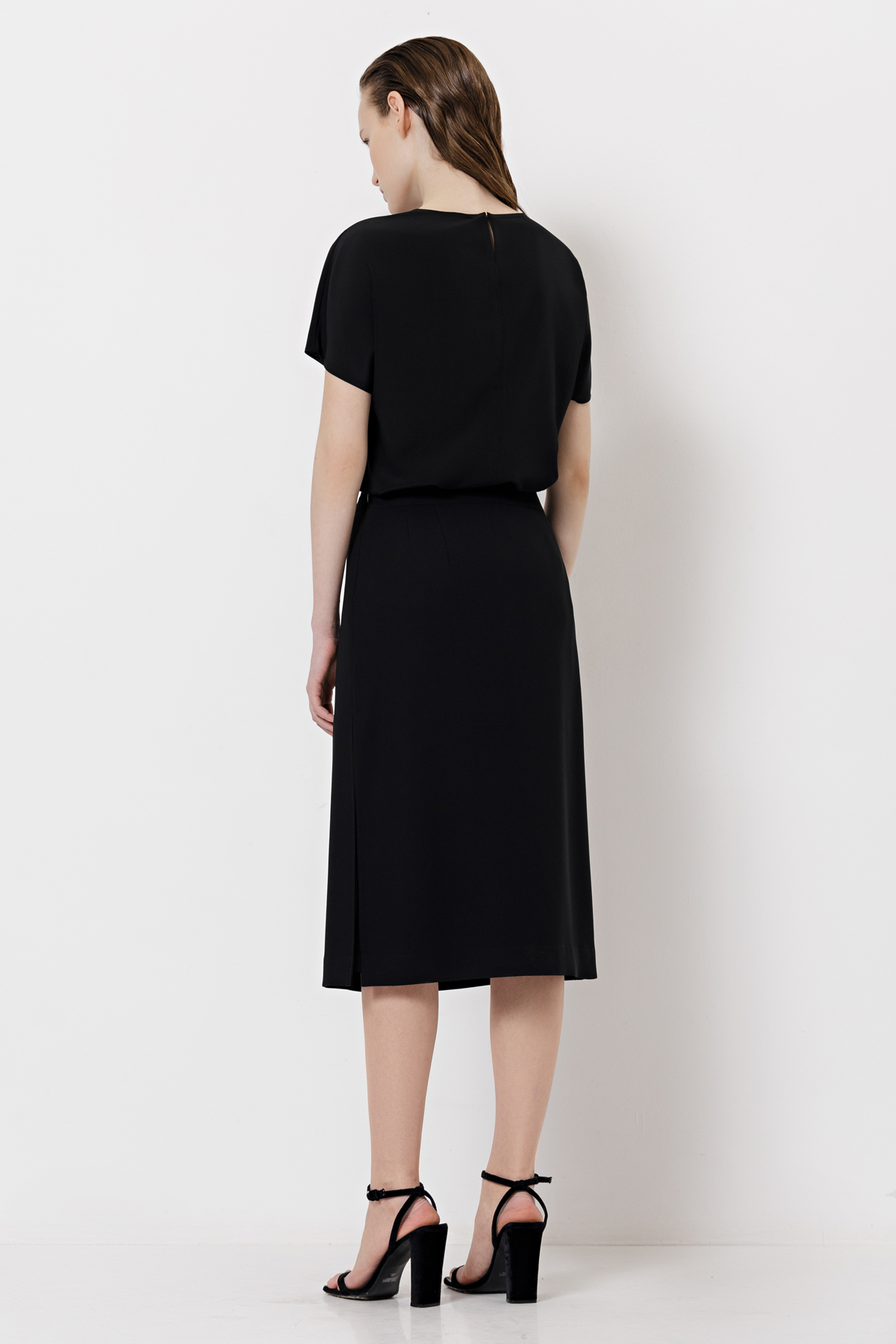 Юбка с полупрозрачными вставками VASSA&Co, пол женский, цвет черный, фото №5