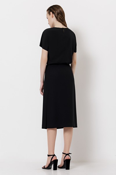 Юбка с полупрозрачными вставками VASSA&Co, пол женский, цвет черный, фото №5