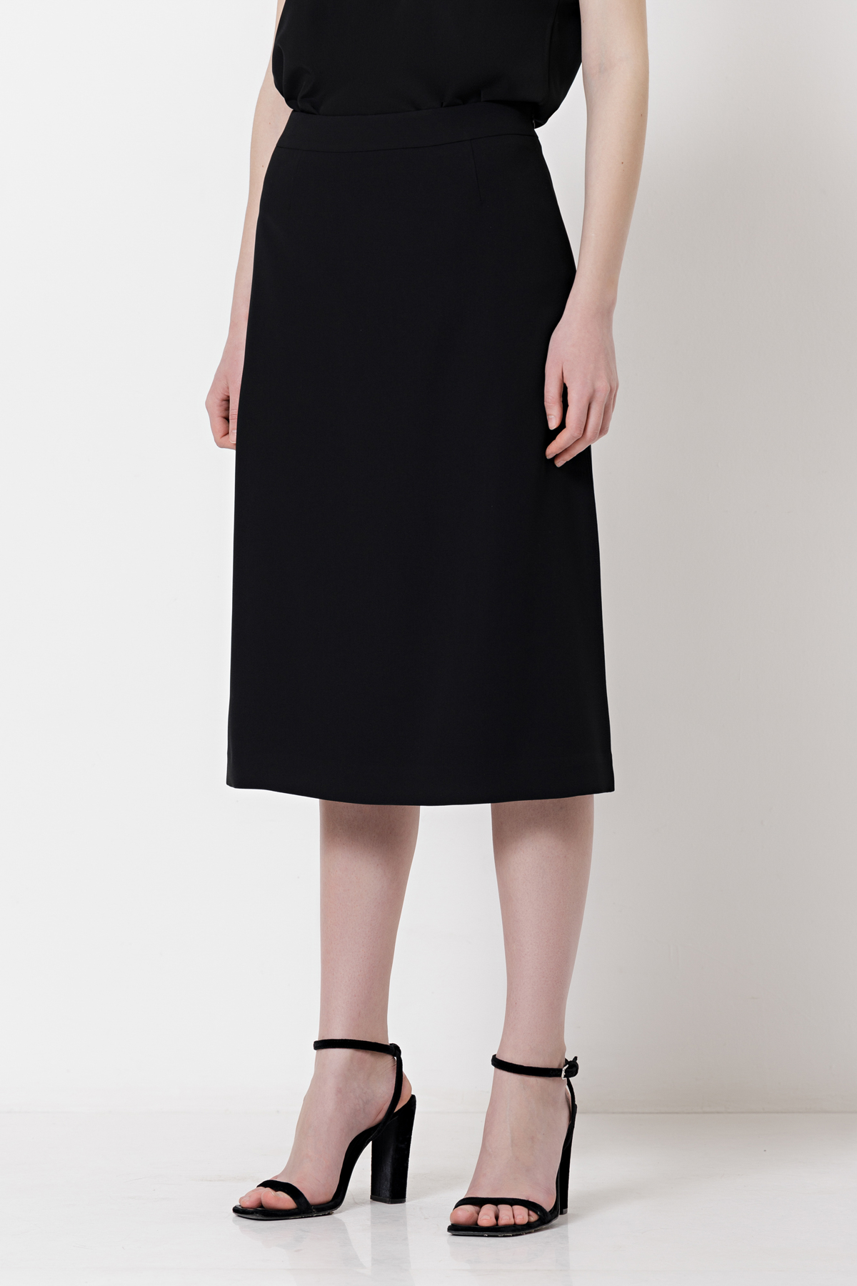 Юбка с полупрозрачными вставками VASSA&Co, пол женский, цвет черный, фото №3