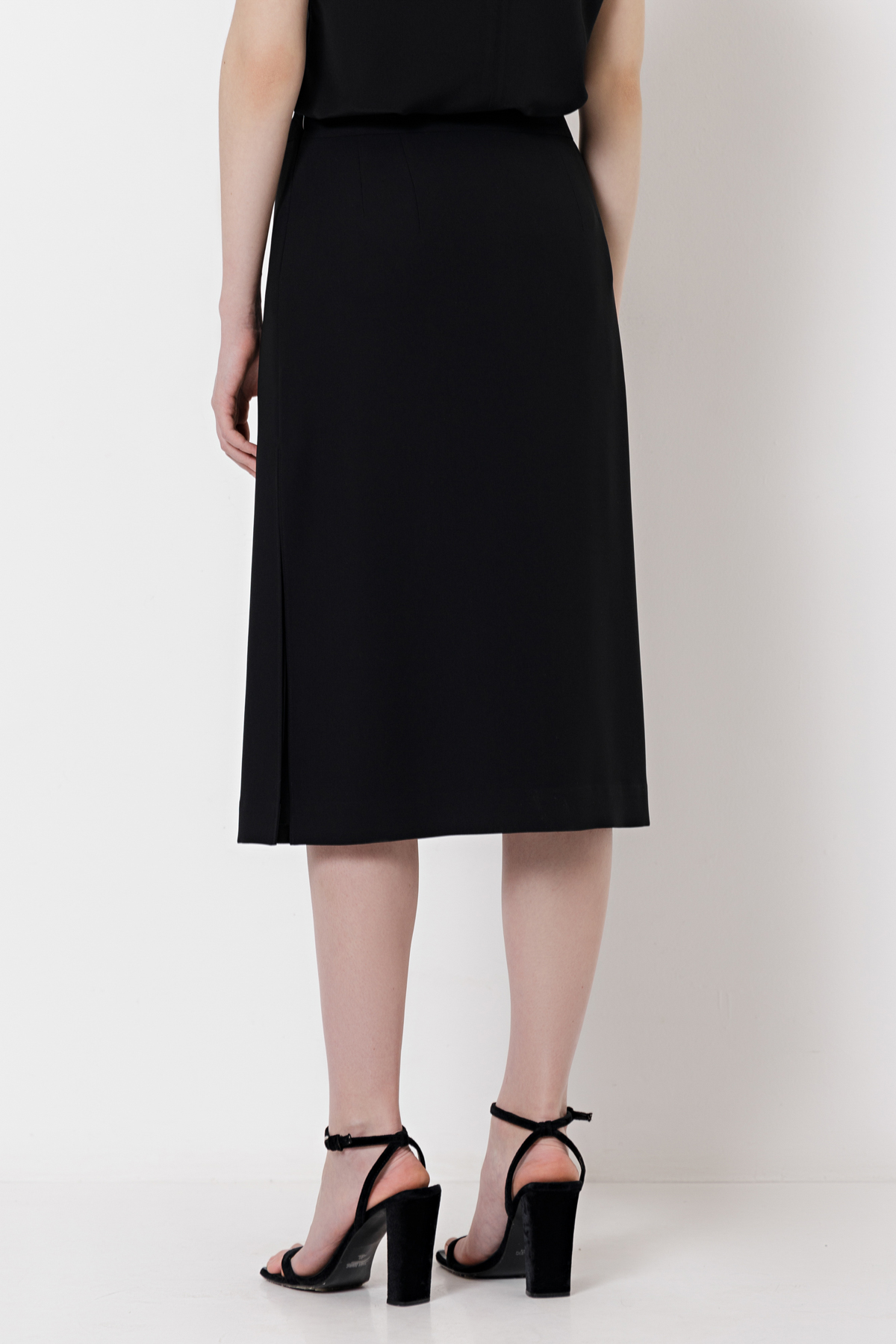 Юбка с полупрозрачными вставками VASSA&Co, пол женский, цвет черный, фото №4