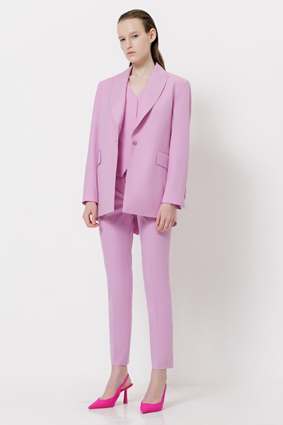 Зауженные брюки со стрелками VASSA&Co, пол женский, цвет фиолетовый, фото №2