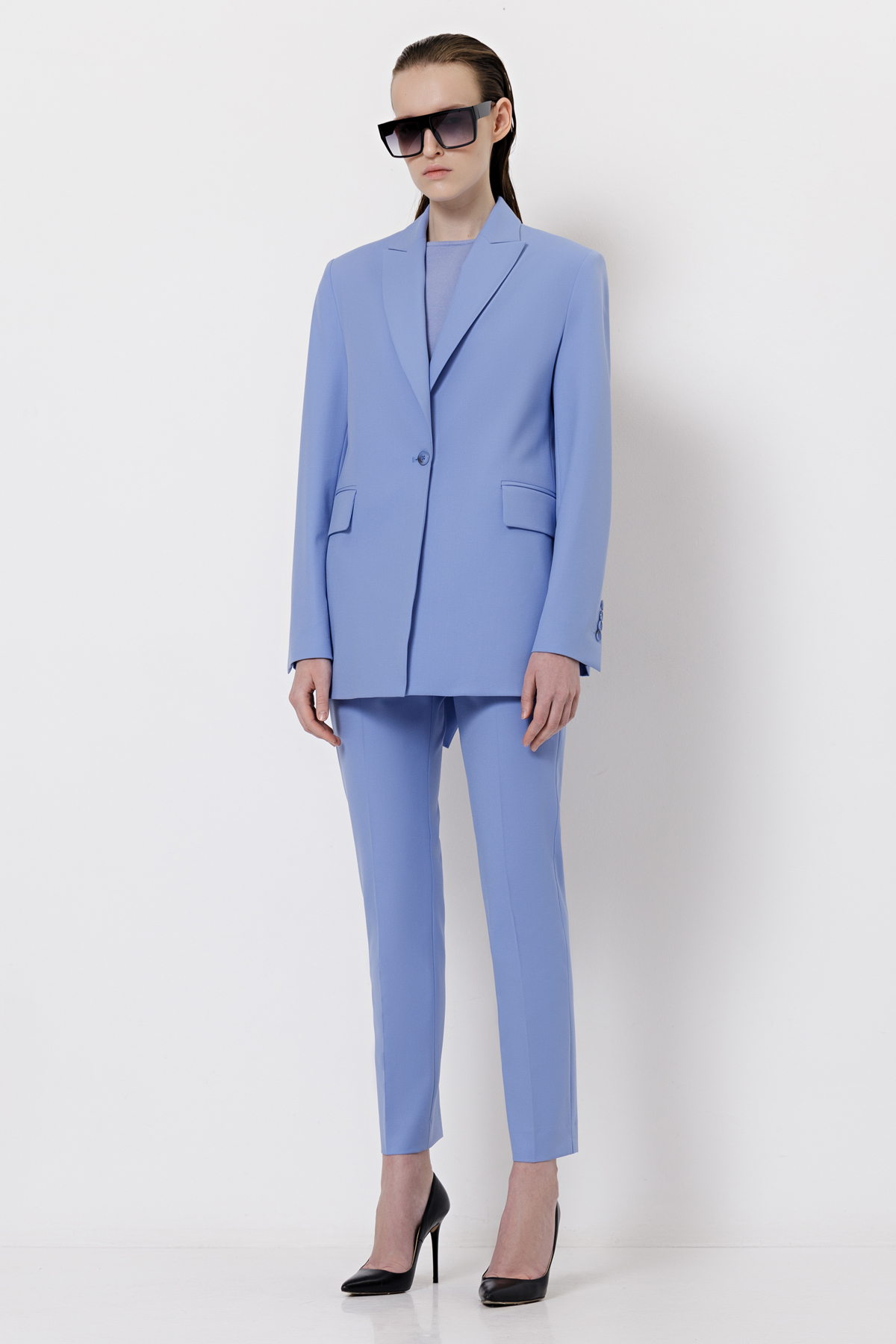 Зауженные брюки со стрелками VASSA&Co, пол женский, цвет фиолетовый, фото №2